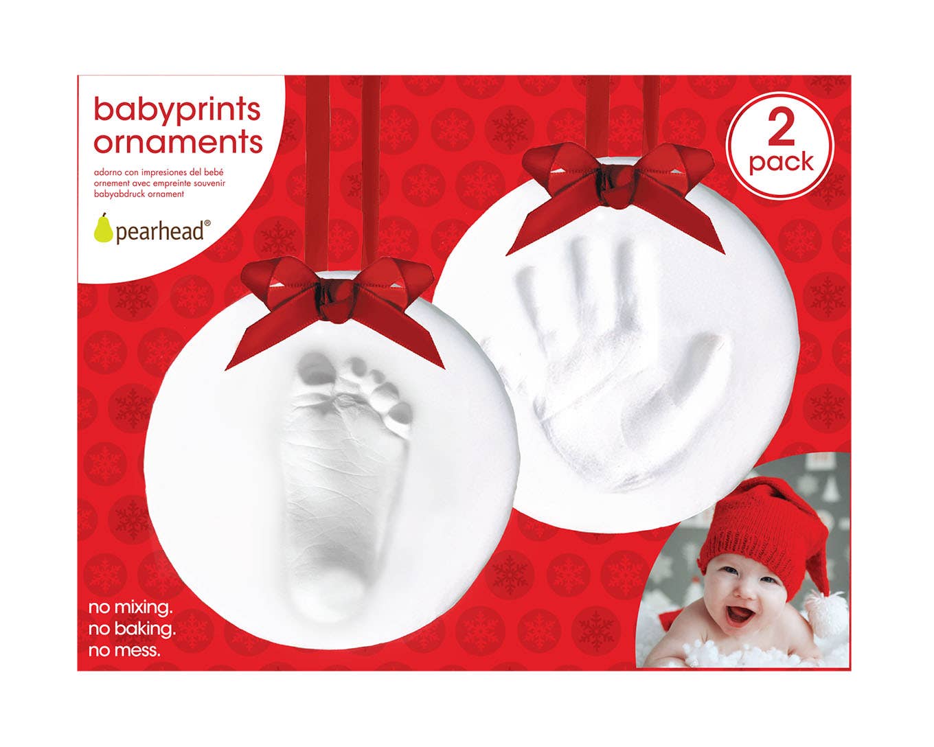 Babyprints Christmas Keepsake Ornament, Set of 2