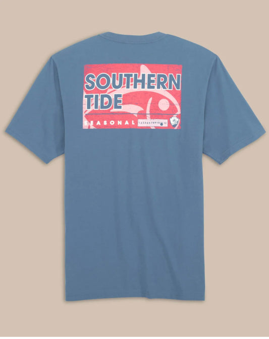 Southern Tide- Seasonal Tag Tee- Coronet Blue