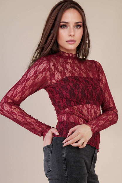Allure High-Neck Mesh Top