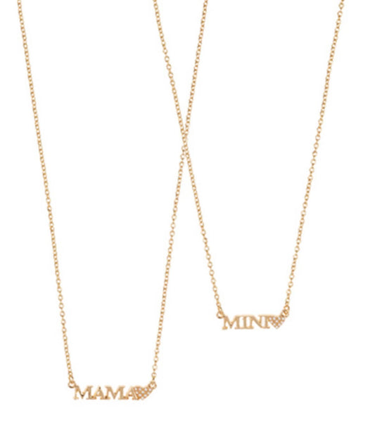 MAMA & MINI Pendant Necklace Set