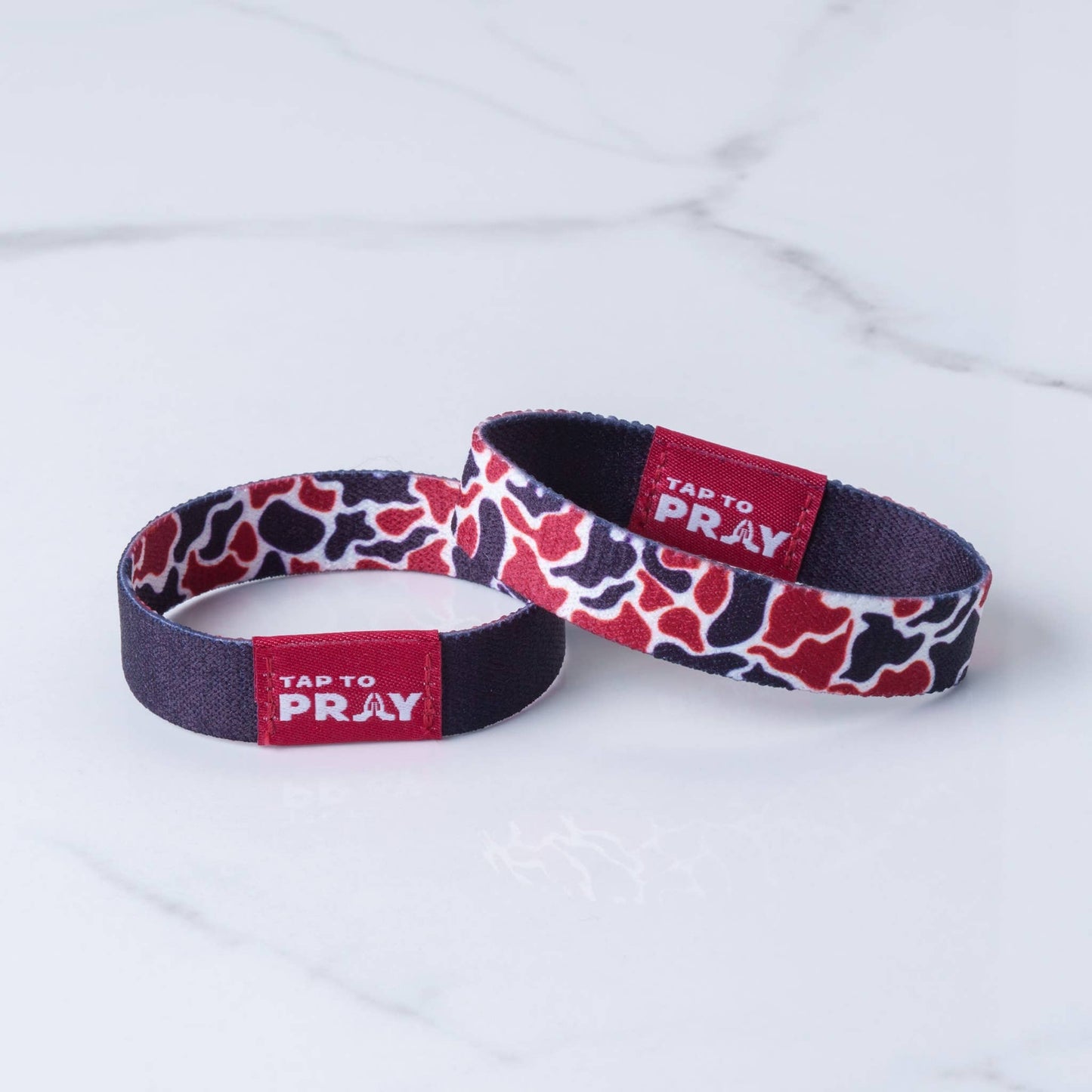 Tap To Pray™ Wristbands - Team Camo - Maroon & Black