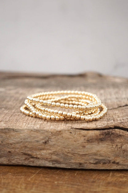Small ball beads bracelet-Gold tone
