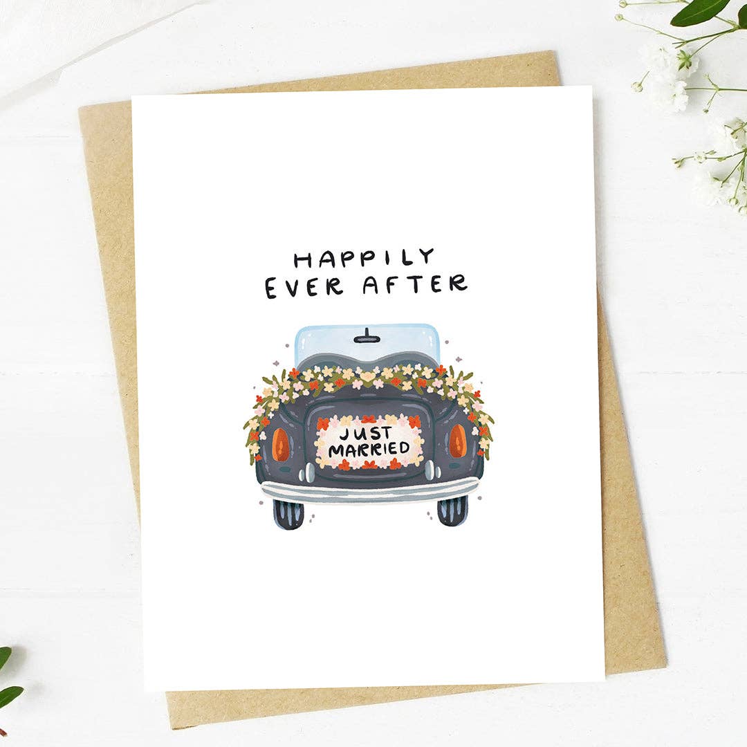 Big Moods - "Happily ever after" Just Married Wedding Card