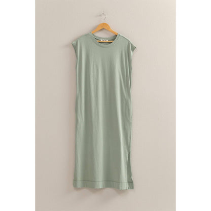 Taupe Today Casual Sleeveless Midi Dress With Pockets