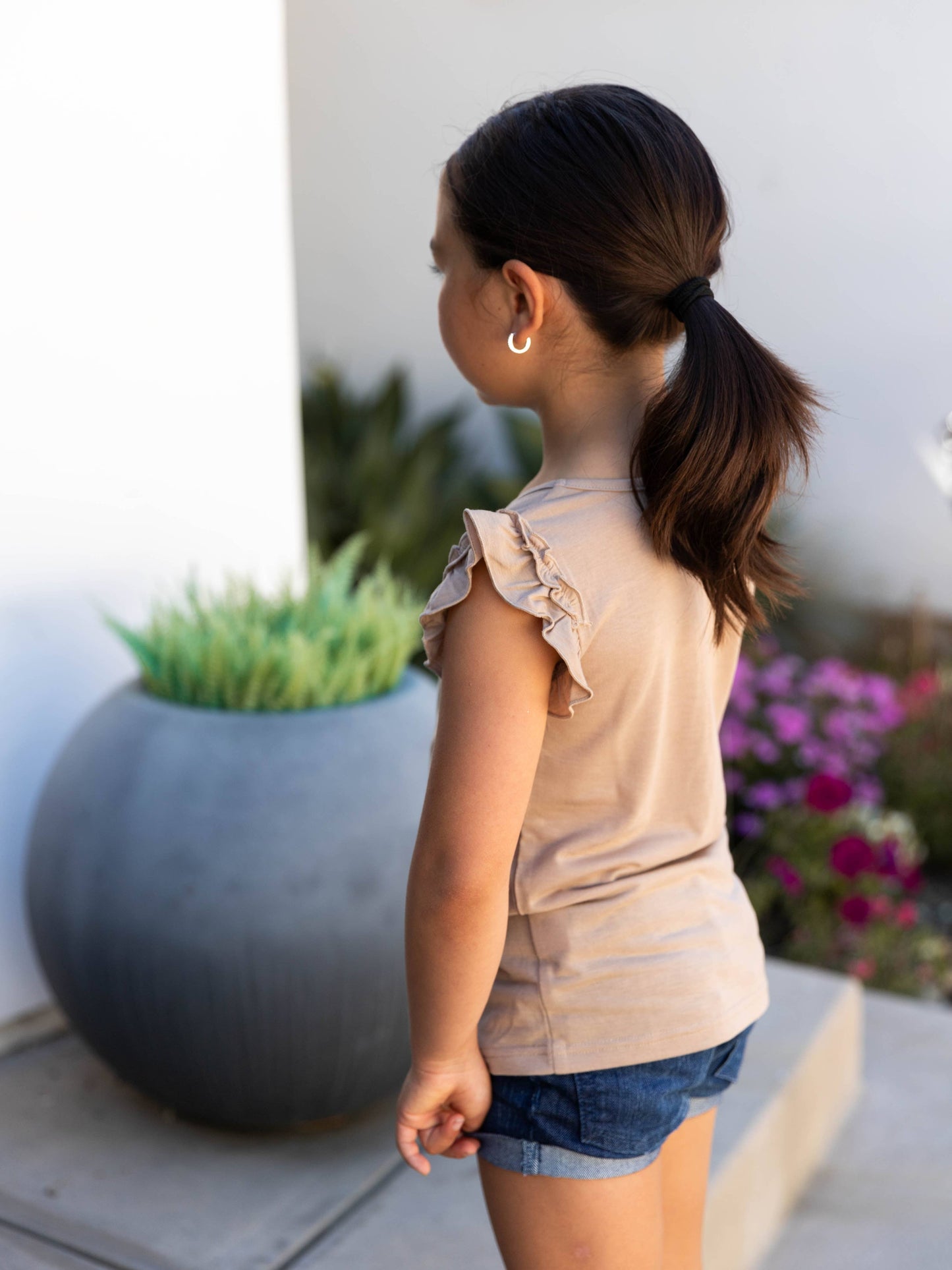 Girls Midnight Ruffle Top