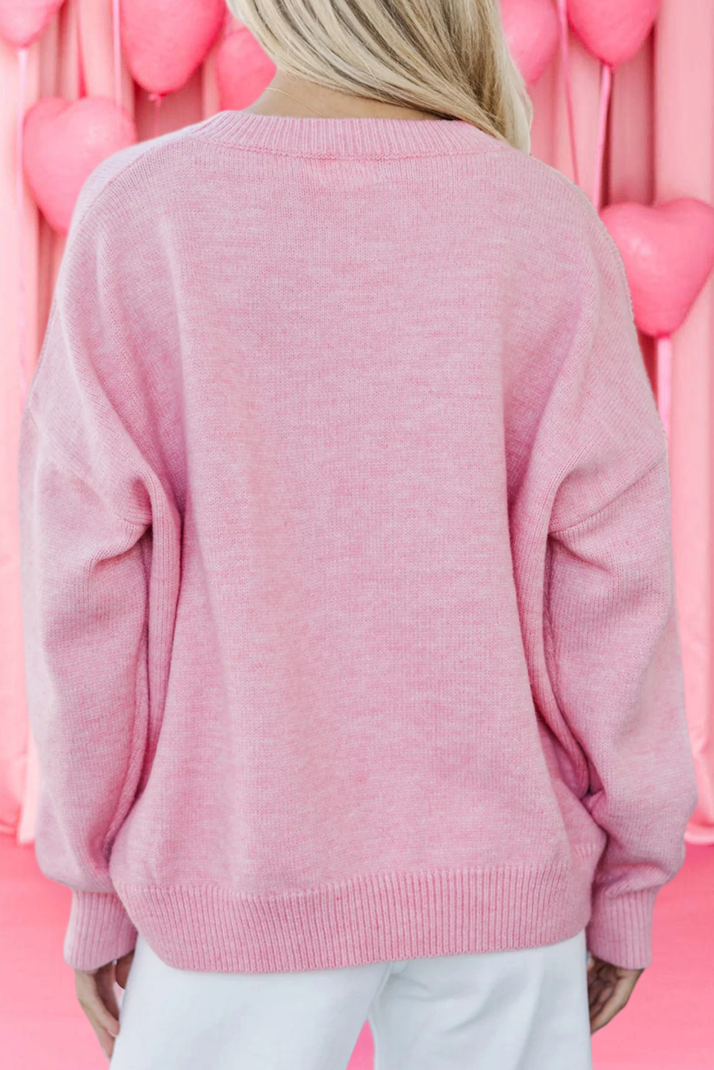 Corded Love Script Graphic Baggy Sweater