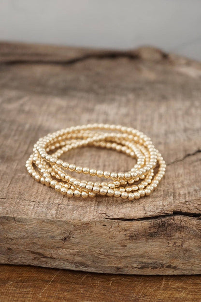 Small ball beads bracelet-Gold tone