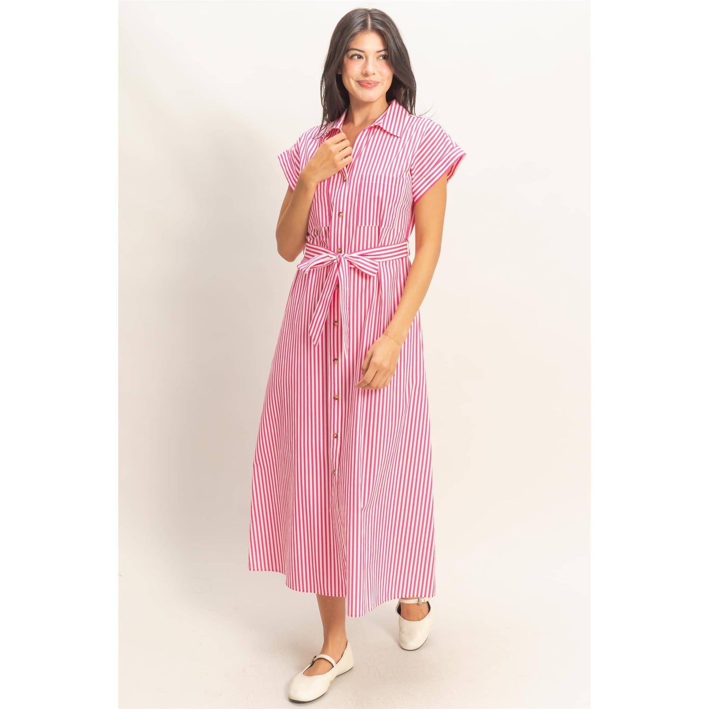 Front Porch Pink Striped Dress