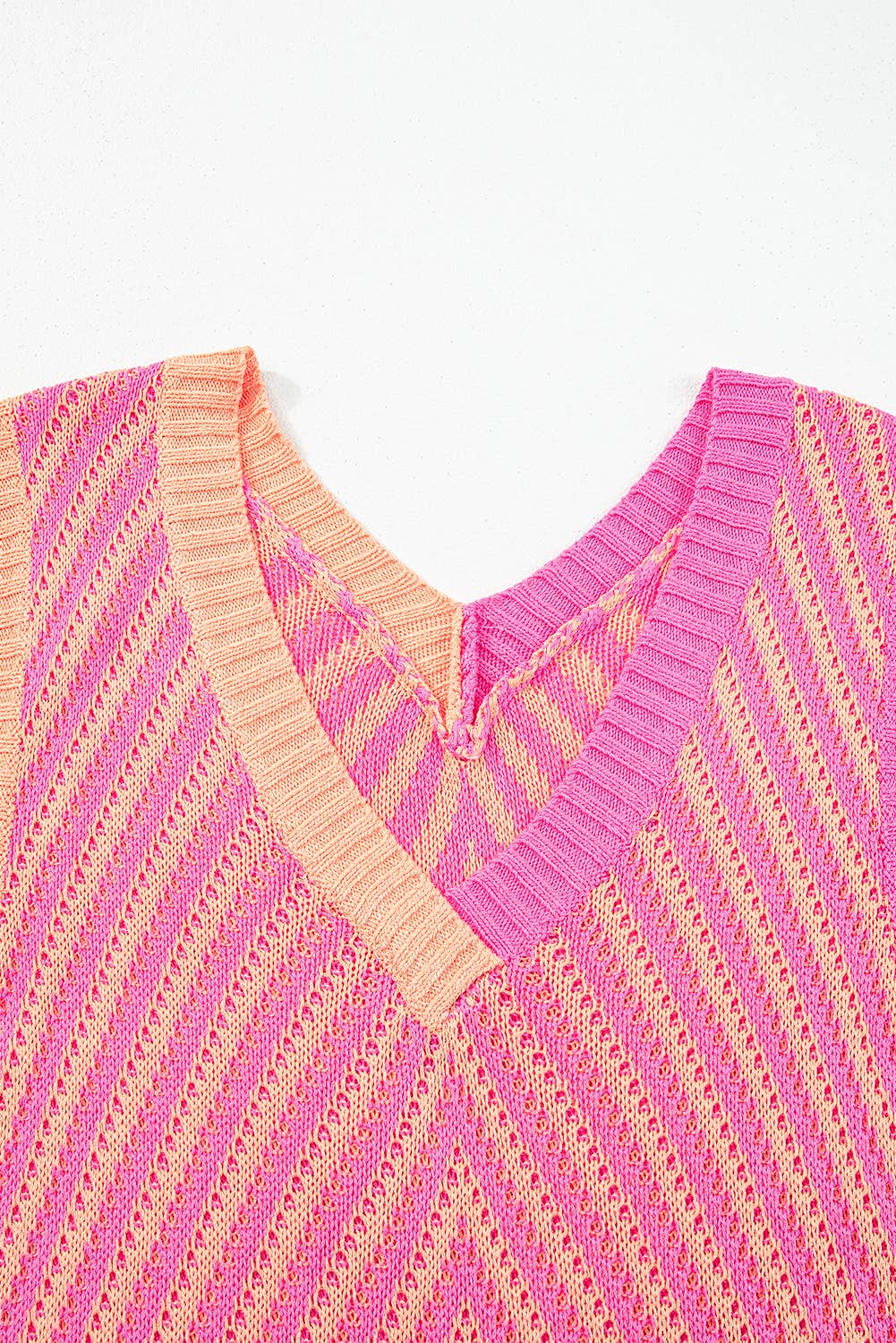 Lizzy Contrast Chevron Knit Sweater Vest | S-XL