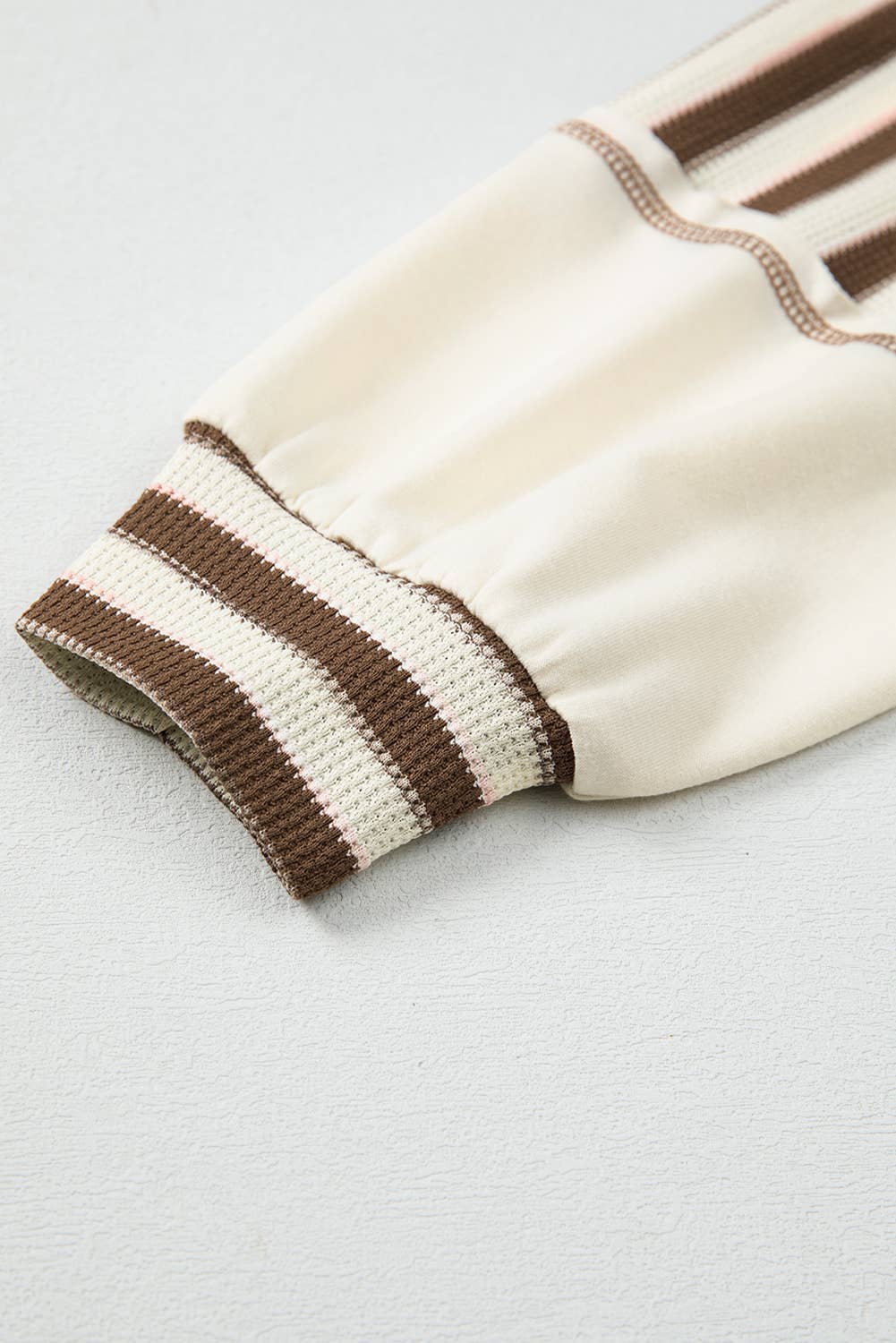 Stripe Patchwork Buttoned Drop Pullover Top