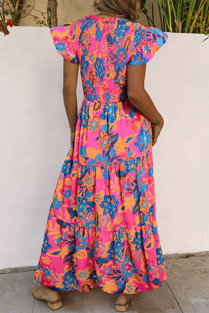 Maldives Boho Floral Maxi Dress