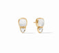 JV Aquitaine Duo Stud- Gold-Iridescent Clear Crystal