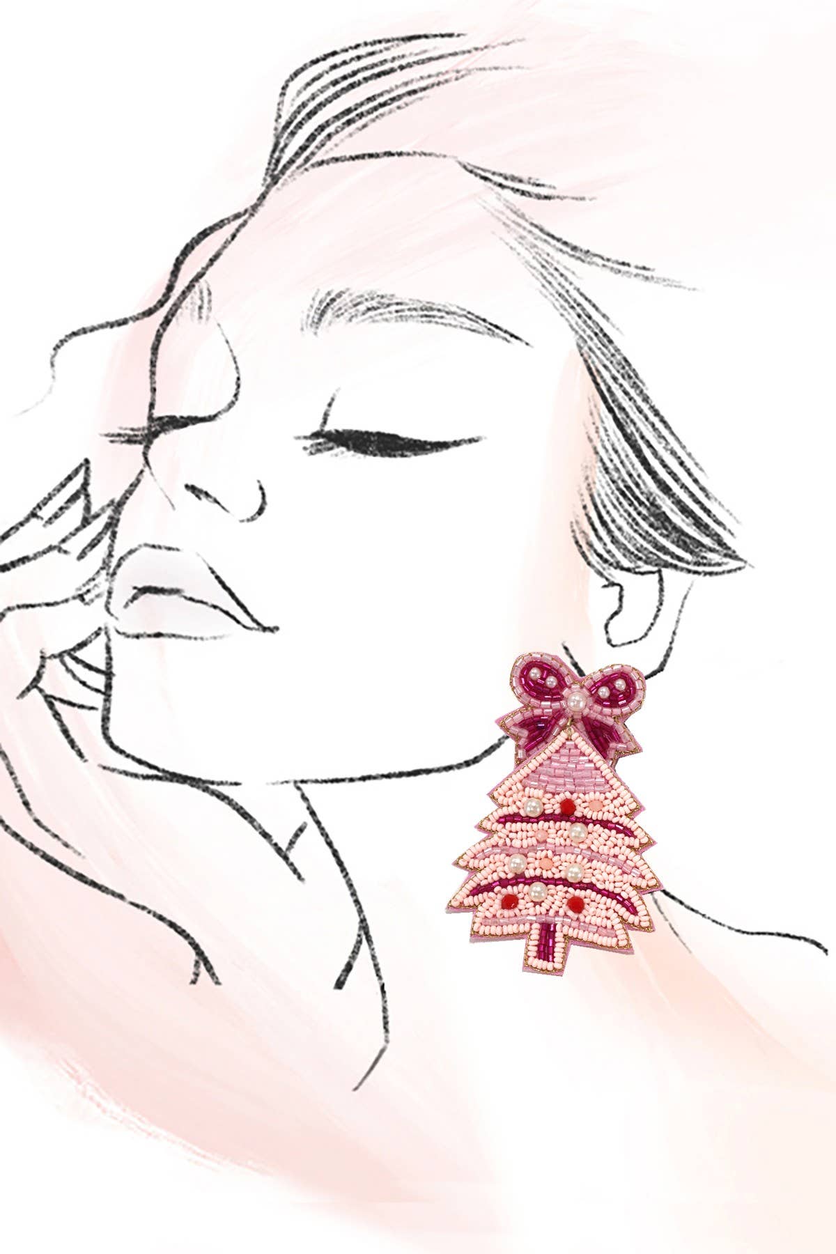 CHRISTMAS BELL BOW SEED BEAD EARRING | 91E3644