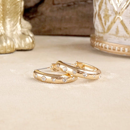 Classic Bubble Hoops – Gold with Pearl or Crystals