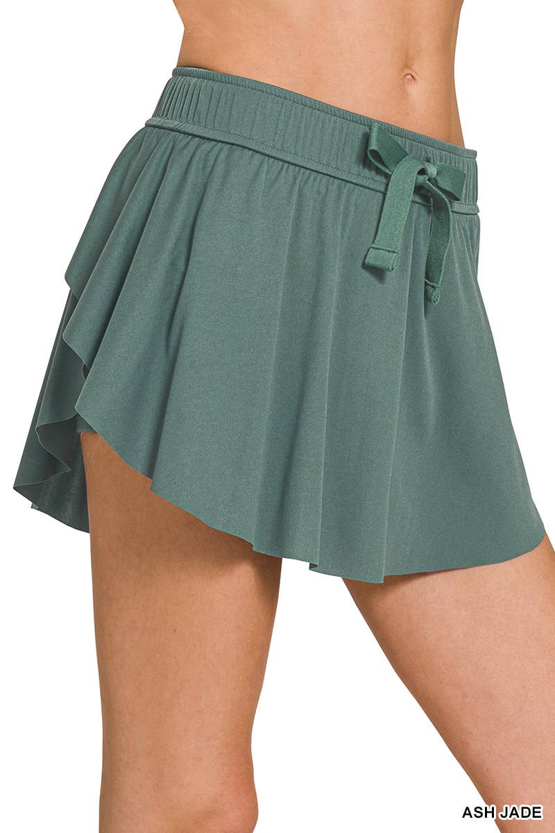 Ruffle Hem Tennis Skirt With Hidden Inner Pockets