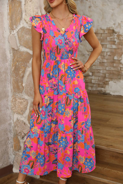 Maldives Boho Floral Maxi Dress