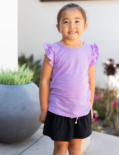 Girls Midnight Ruffle Top