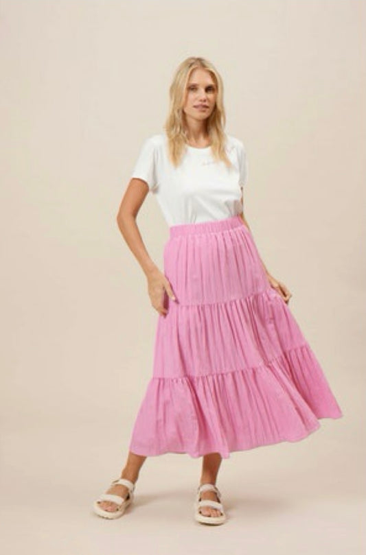 Pink Tiered Skirt