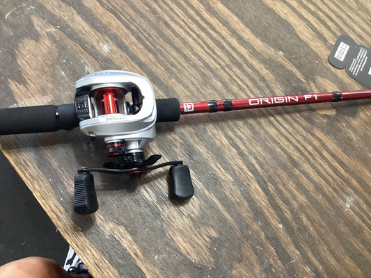 13 fishing pole- Burgandy/ silver