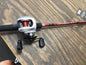 13 fishing pole- Burgandy/ silver