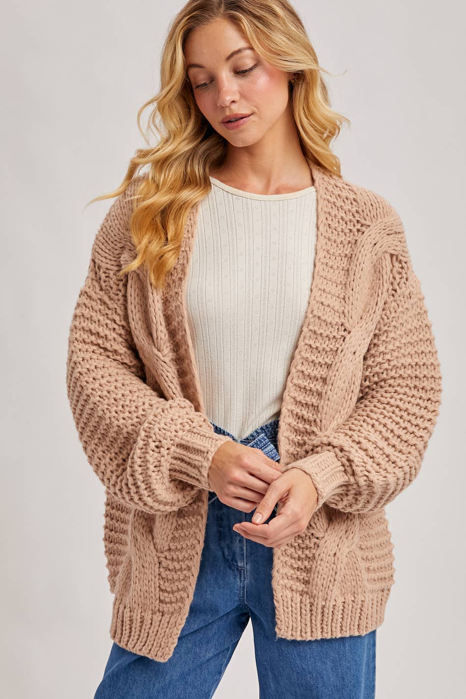 Gypsy Dunes Chunky CABLE KNIT SWEATER CARDIGAN