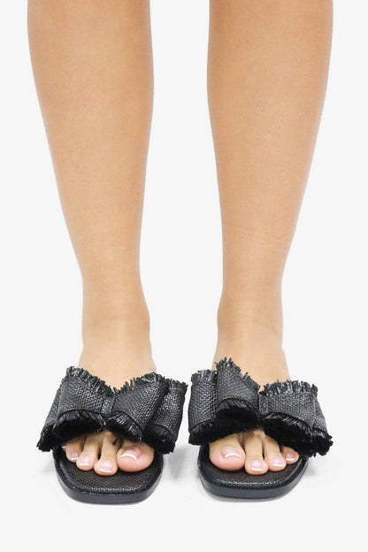 Raffia Bow Sandals