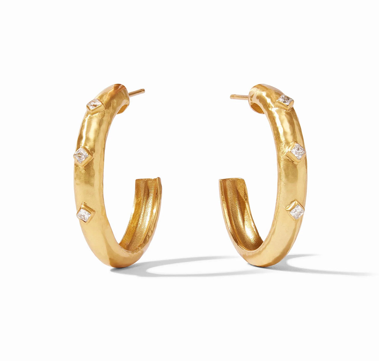 JV Noel Stone Hoop-Gold-Cubic Zirconia