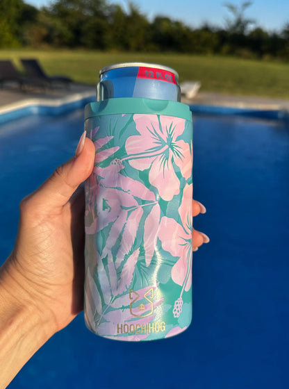 The Skinny Can Cooler [Blue Floral]