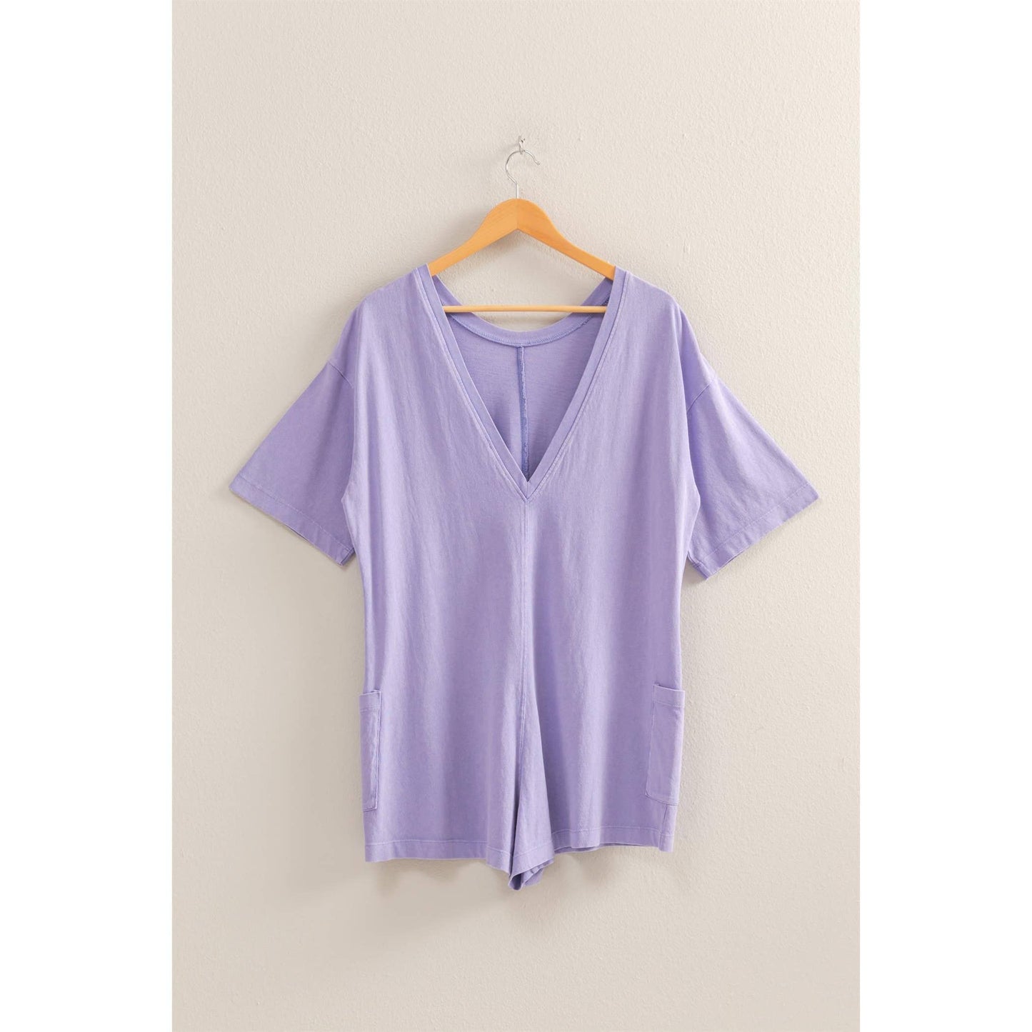Aqua Casual V-Back Short Sleeve Romper
