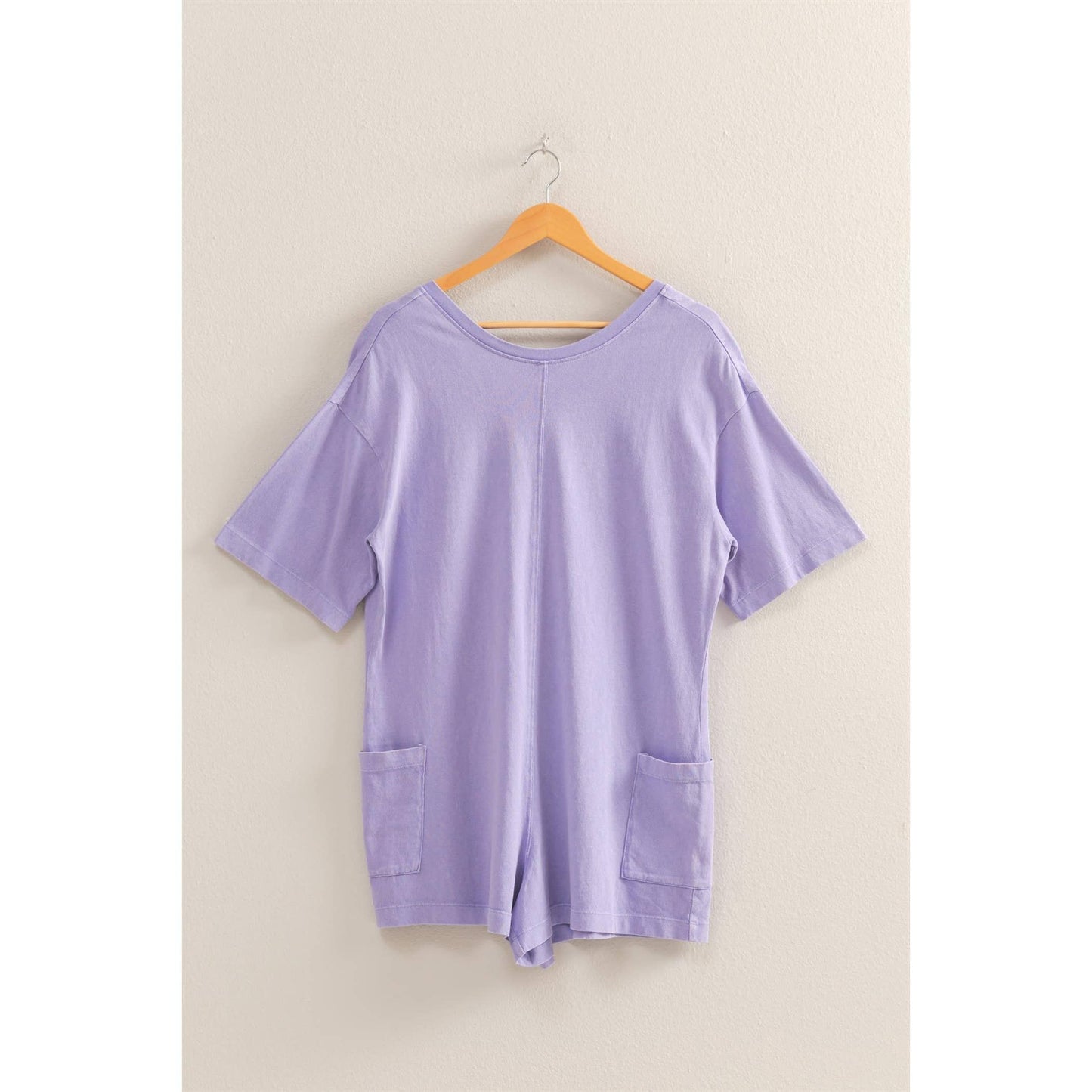 Aqua Casual V-Back Short Sleeve Romper