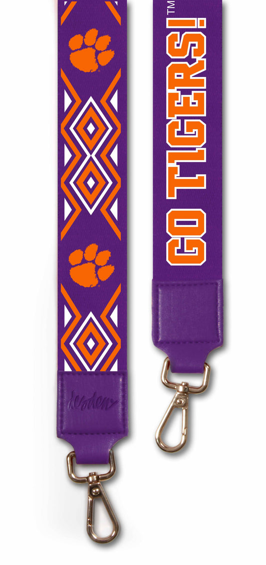 2' wide Printed Purse Strap- Clemson