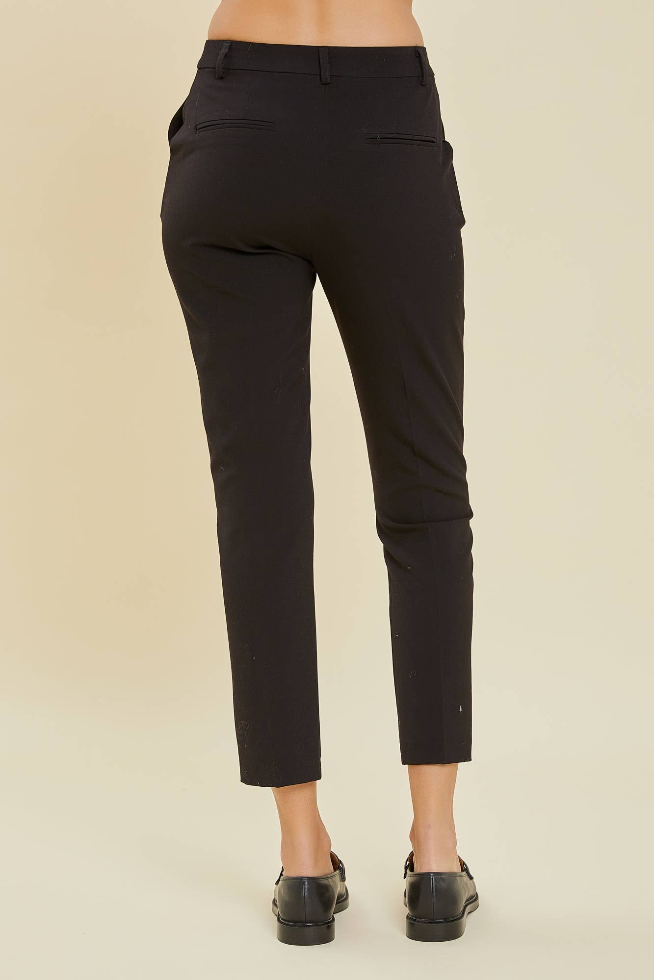 Pull On Straight Pants: Straight Leg / Black