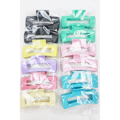 Matte Cut Out Rectangle Hair Claw