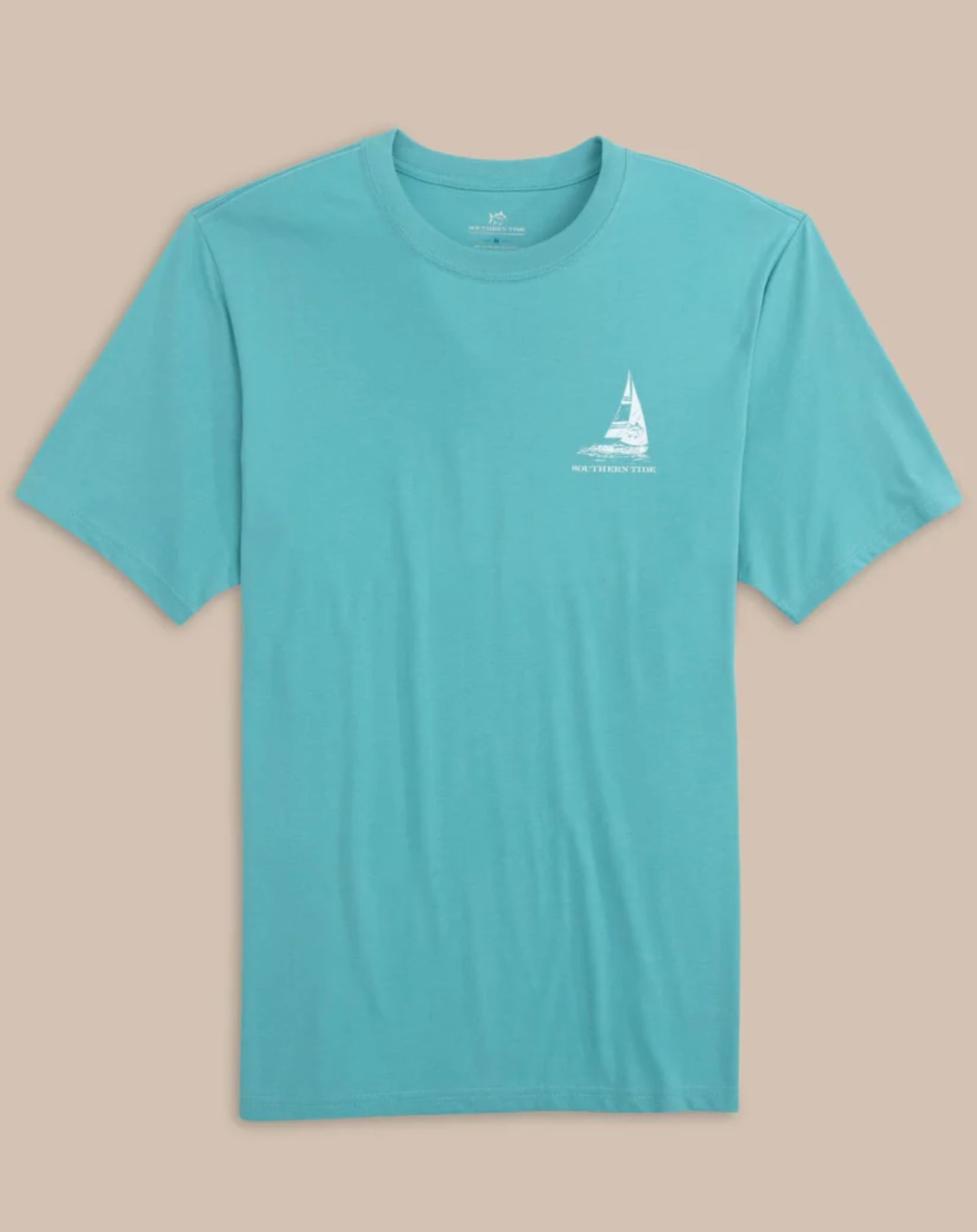 Southern Tide- Set Sail Tri Tee- Ocean Aqua