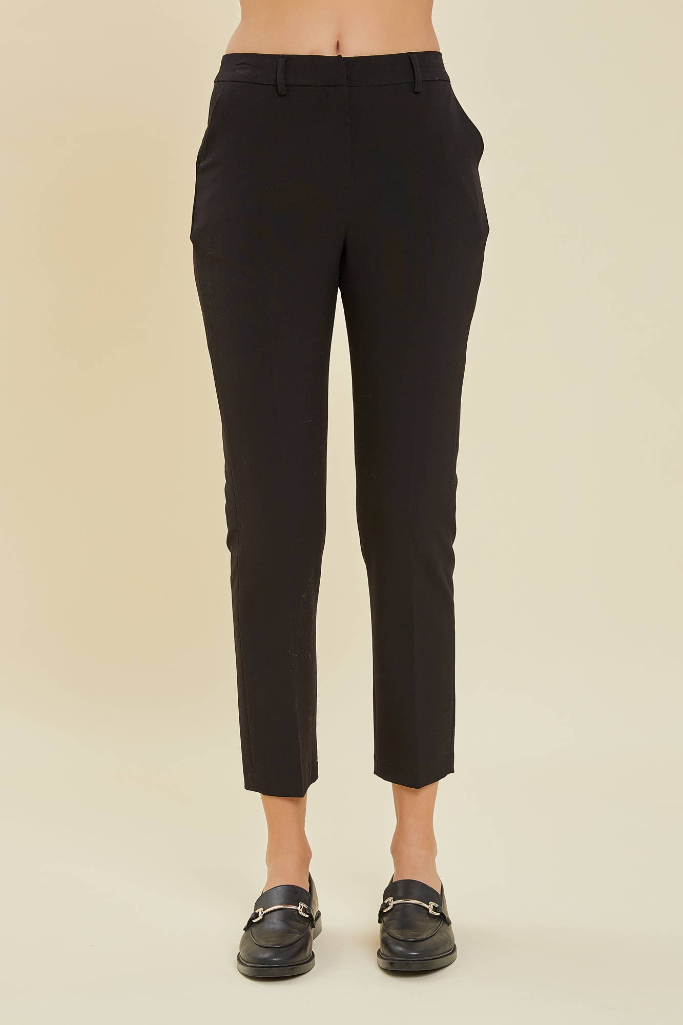 Pull On Straight Pants: Straight Leg / Black