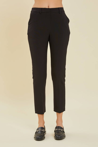 Pull On Straight Pants: Straight Leg / Black