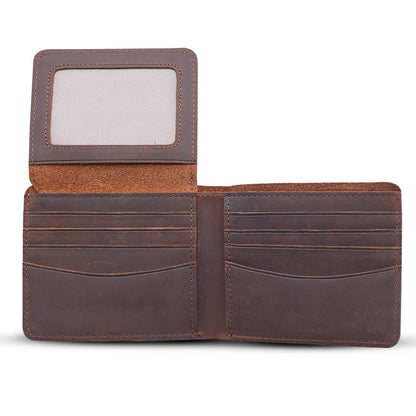 American Leather Goods - Genuine Leather Wallet for Men with Flap out ID Window
