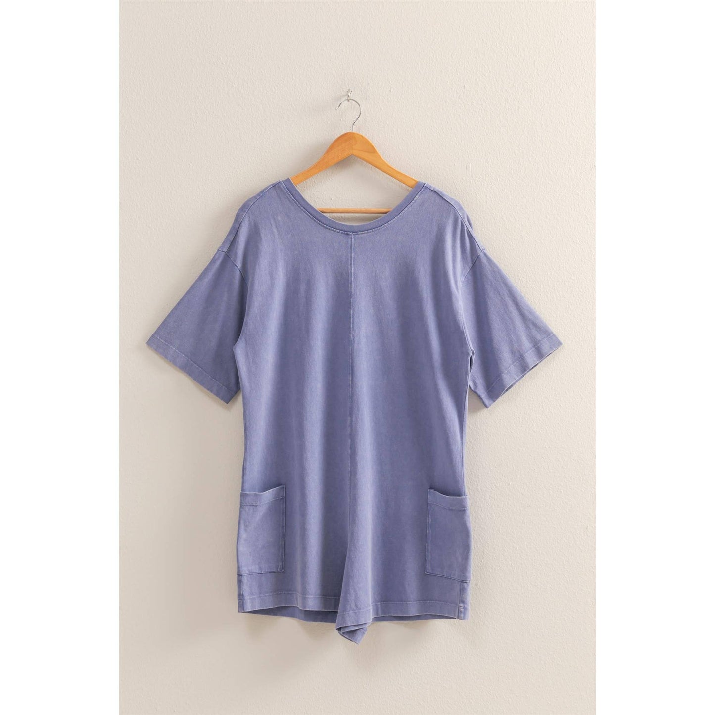 Aqua Casual V-Back Short Sleeve Romper
