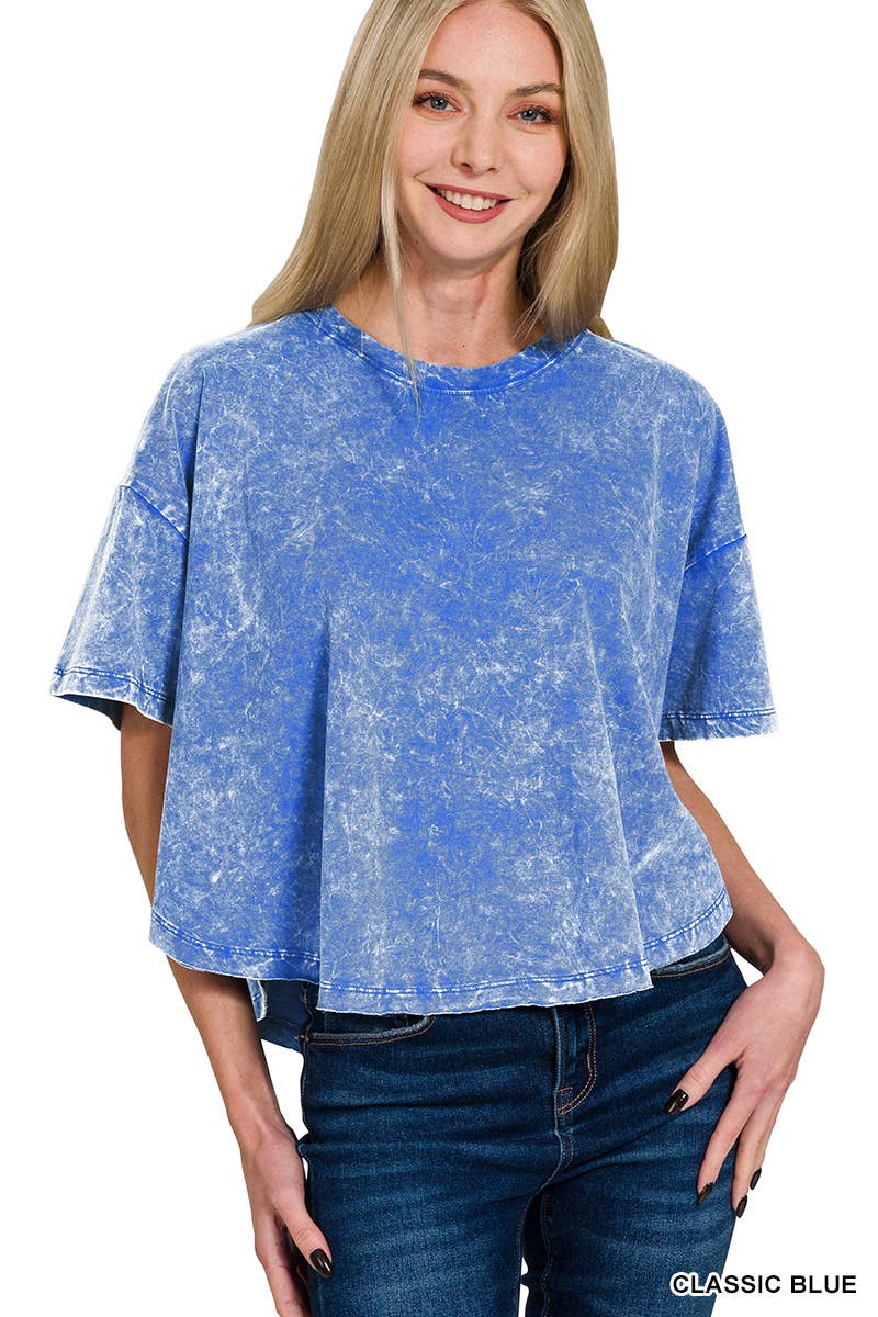 ''._ Washed Cotton Flare Top w/ back patch