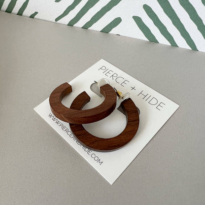 Wood Hoop Earrings | Brown Wood Hoops