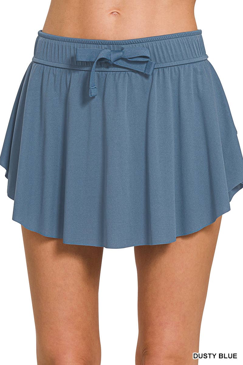 Ruffle Hem Tennis Skirt With Hidden Inner Pockets