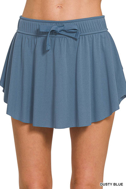 Ruffle Hem Tennis Skirt With Hidden Inner Pockets