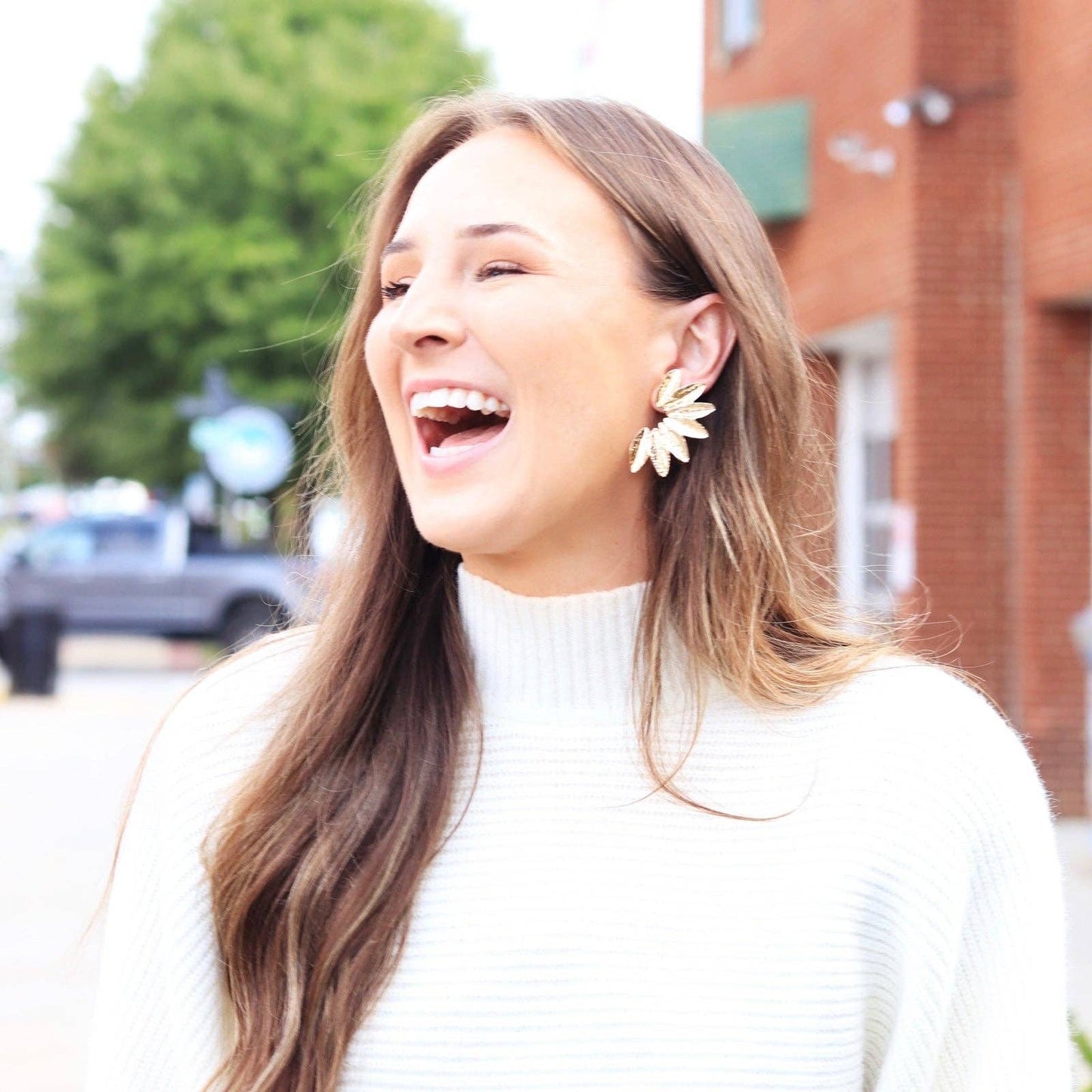 Textured Gold Wing Earrings | Gold Accordion Wing