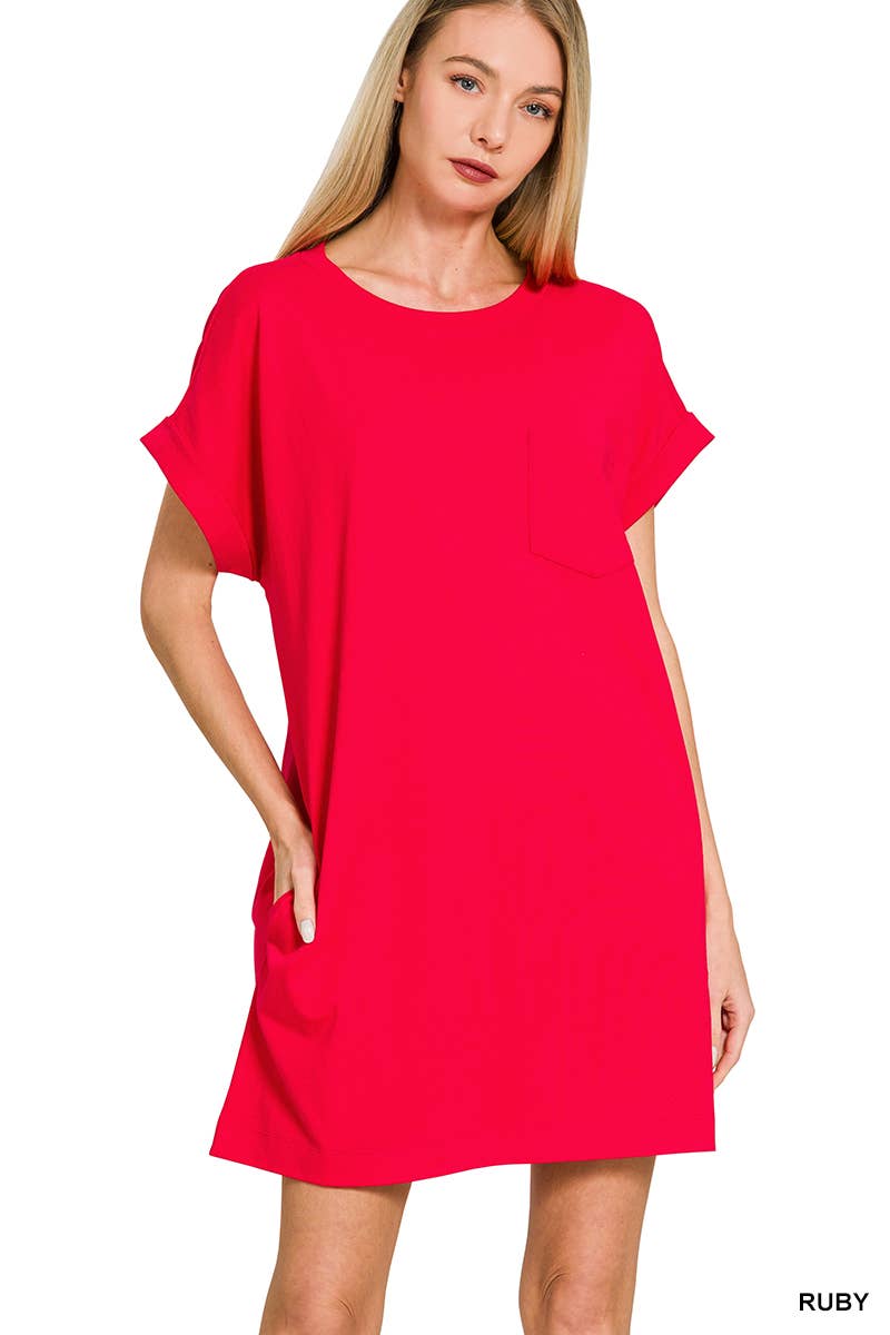 Premium Cotton T-shirts Dress With Pockets