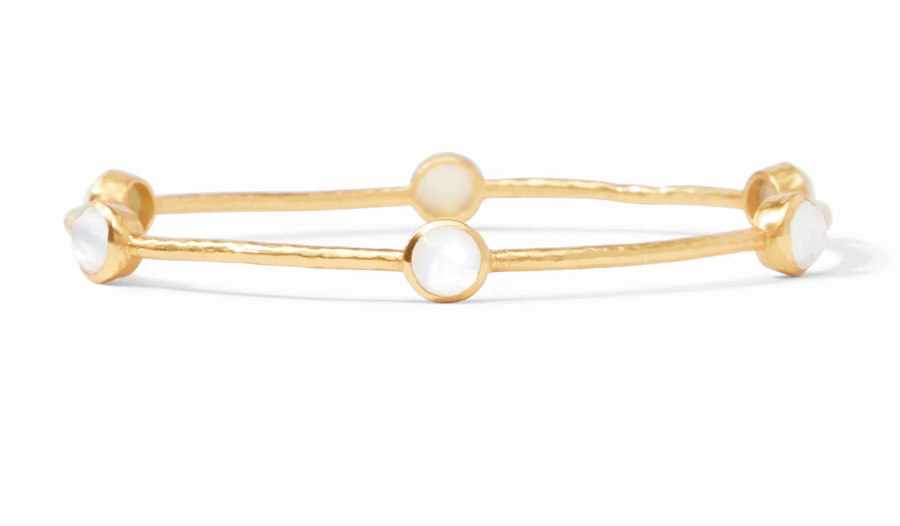 JV Milano Luxe Bangle-Gold- Iridescent Clear Crystal