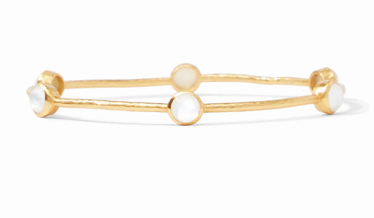 JV Milano Luxe Bangle-Gold- Iridescent Clear Crystal