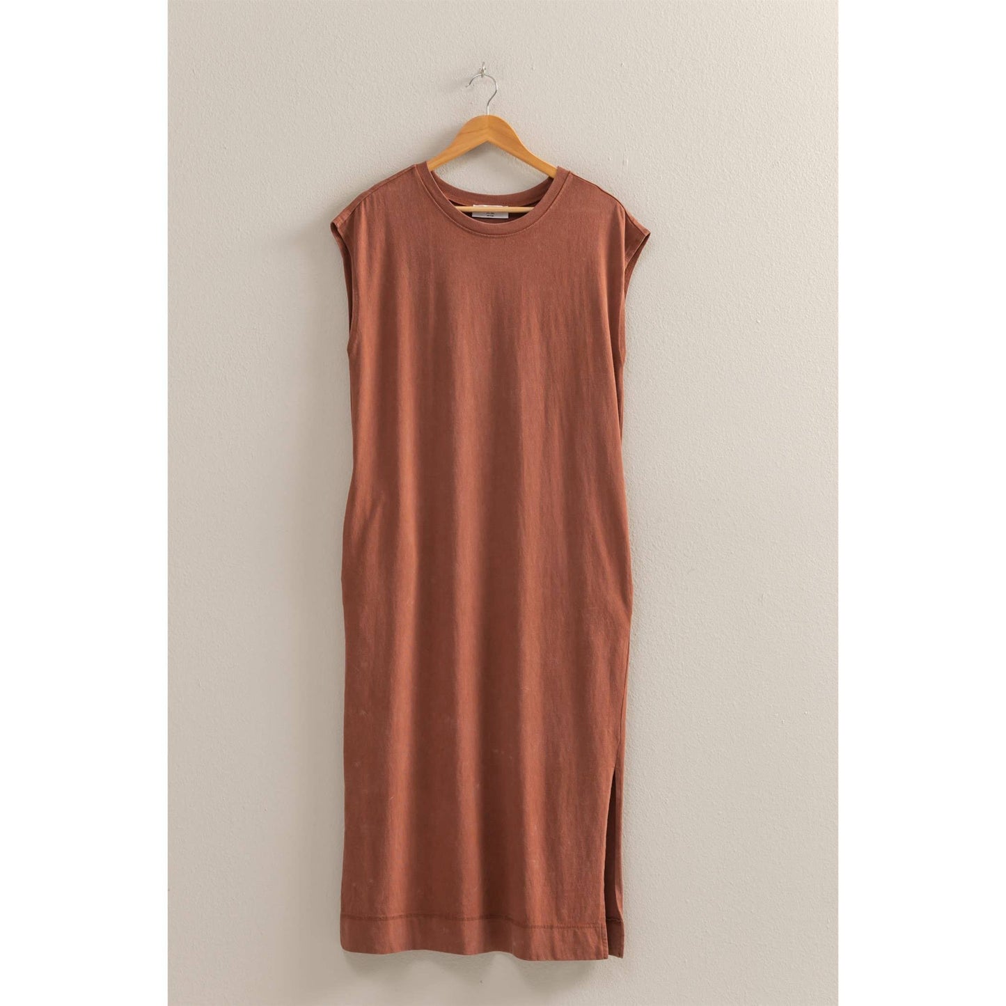 Taupe Today Casual Sleeveless Midi Dress With Pockets