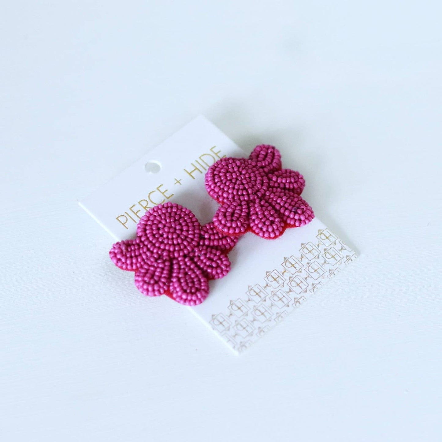 Custom Fuchsia Boho Bubble Drop| Stud Earrings