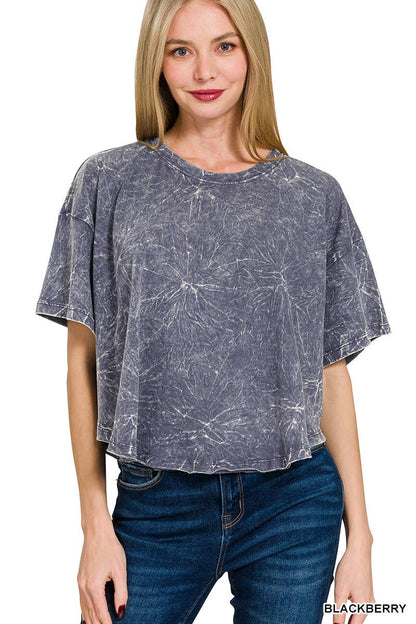 ''._ Washed Cotton Flare Top w/ back patch