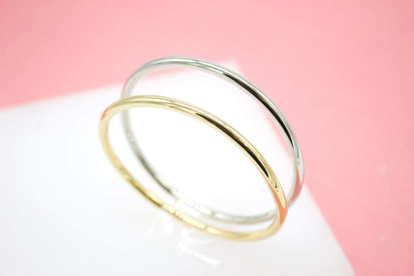 18K Gold Filled 3mm Bangle For Kids (B37): Gold